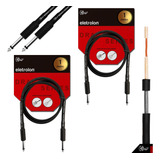 Kit 2 Cabo P10 P10 Mono Para Violão Guitarra Baixo 1m Metro