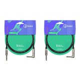 Kit 2 Cabos De Guitarra K2 P10 X P10l Preto 10 Metros Kato