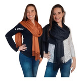 Kit 2 Cachecol Lenço Echarpe Pashmina Inverno Xale Feminino
