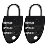Kit 2 Cadeado Segredo Senha 3 Dígitos Cs23 Aço Preto Papaiz