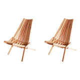 Kit 2 Cadeira Dobrável Comfort Artesanal Madeira Sustentável