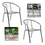 Kit 2 Cadeiras De Alumínio Varanda Apto Casa Piscina Jardim