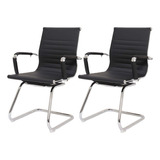 Kit 2 Cadeiras De Escritório Com Base Fixa Suporta Até 120kg Cadeiras Inc Charles Eames Eiffel Preta