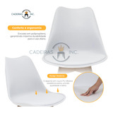 Kit 2 Cadeiras De Jantar Estofadas Sala Cozinha Saarinen Design Wood Moderna Brancas