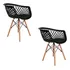 Kit 2 Cadeiras Design Eames Wood Web Preta Poltrona Promoção