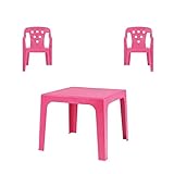 Kit 2 Cadeiras Infantil E 1 Mesa Mesinha Rosa Plástica Mor