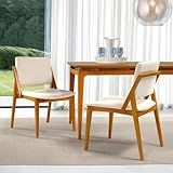 Kit 2 Cadeiras Madeira Maciça Encosto E Assento Estofado Uganda Freijó