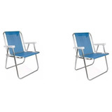 Kit 2 Cadeiras Para Praia Piscina Alta Alumínio Sannet Mor