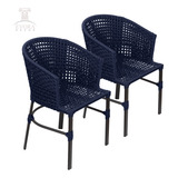 Kit 2 Cadeiras Poltrona Alumínio Corda Náutica Varanda