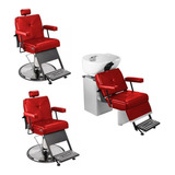 Kit 2 Cadeiras Reclinável 01 Lavatório Cuba Louça Ap Pé