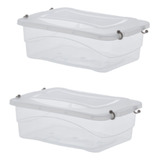 Kit 2 Caixa Box Organizador Armario Escritorio Quarto Closet