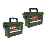Kit 2 Caixa Multiuso Bunker Box Militar Munição Bélica