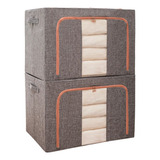 Kit 2 Caixa Multiuso Organizadora De Guarda Roupa Com Zíper