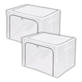 Kit 2 Caixa Organizadora Guarda Roupa Toalha Lençol Closet