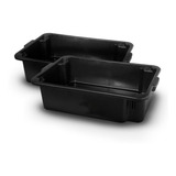 Kit 2 Caixa Plástica De Massa Obra Preta 40l Reforçada Nf