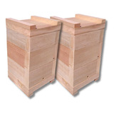 Kit 2 Caixas Abelhas Jataí Asf Modelo Inpa Eucalipto 10x10cm