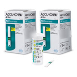 Kit 2 Caixas Accu chek Active 100 Tiras Reagentes Promoção