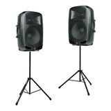 Kit 2 Caixas De Som Bluetooth Mp3 Staner Ps 1501 Tripés