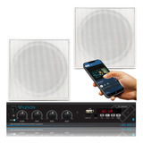 Kit 2 Caixas Som Embutir Teto Quad Amplificador 4ch Bt Grave