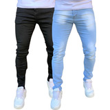 Kit 2 Calça Jeans Masculina Skinny C/ Lycra Elastano Premium
