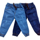 Kit 2 Calça Jogger Jeans Infantil  Estilo E Conforto 