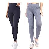 Kit 2 Calça Legging Academia Caminhada Feminina Lisa Sem Transparência Levanta Bubum Moda Fitness  G 