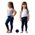 Kit 2 Calça Legging Infantil Menina Leg Lisa Algodão Azul