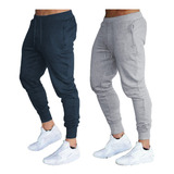 Kit 2 Calça Moletom Masculina Jogger Slim Fit Plus Size M9