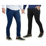 Kit 2 Calça Sarja Jeans Masculina Slim Elastano
