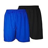 Kit 2 Calção Short De Futebol Academia Corrida Bermuda Shorts Preto E Azul  P 