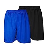 Kit 2 Calção Short De Futebol Academia Corrida Bermuda Shorts Preto E Azul XGG 