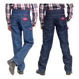 Kit 2 Calças Jeans Infantil Country Carpinteiro Ref 657