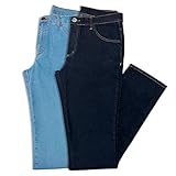 Kit 2 Calças Jeans Masculina Tradicional (42, Azul Escuro C/azul Claro)