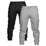 KIT 2 Calças Masculina Moletom Conforto Corrida Skinny Preto Cinza M