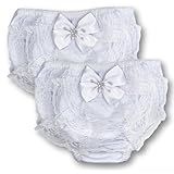 Kit 2 Calcinhas Bebê Tapa Fralda Menina Bunda Rica 100 Algodão Na Cor Branca Nfantil De 0 A 12 Meses Com Renda E Laço P 1 4 Meses 