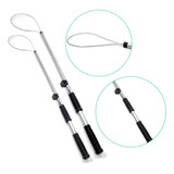 Kit 2 Cambão Aço Retrátil Veterinário Cães Gatos Captura P
