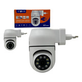 Kit 2 Câmera De Segurança Wifi Tomada Facil Instalação 1080 Cor Branco