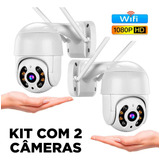 Kit 2 Camera Segurança Gira 320  Smart Ip Wifi Icsee Full Hd Cor Preto