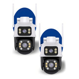 Kit 2 Câmeras De Segurança Ps Imports Wi fi Smart Dupla Lent Cor Branco