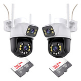 Kit 2 Câmeras Wifi Segurança 2 Cartões 128gb Sandisk Wi Fi