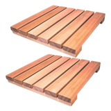 Kit 2 Caminho De Jardim De Madeira 30x30 Mini deck Multiuso