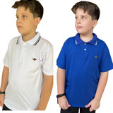 Kit 2 Camisa Camiseta Gola Polo Infantil Menino Manga Curta