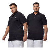 Kit 2 Camisa Masculina Plus Size Polo Lisa Golfe Class