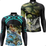 Kit 2 Camisa Pesca Masculino Proteção