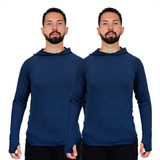 Kit 2 Camisa Termica Segunda Pele Moto Uv Frio Calor Capuz