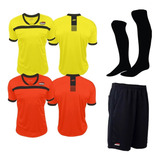 Kit 2 Camisas Arbitro Futebol 1 Short 1 Meião Brinde