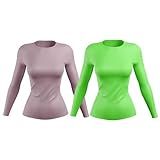 Kit 2 Camisas Feminina Com Proteção Solar UV 50 Blusa Manga Longa As2 Alpha 3x L Regular Rosa E Verde Limão 