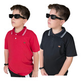Kit 2 Camisas Gola Polo Infantil Menino Masculino Casual