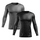Kit 2 Camisas Masculino Com Proteção Solar UV 50  Blusa Manga Longa  As2  Alpha  3x L  Regular  Cinza E Preto 