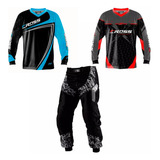Kit 2 Camisas Motocross Trilha Velocross 1 Calça Pro Tork